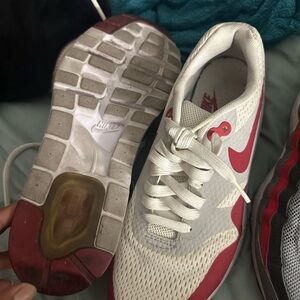 Nike Red and White Athletic Shoes